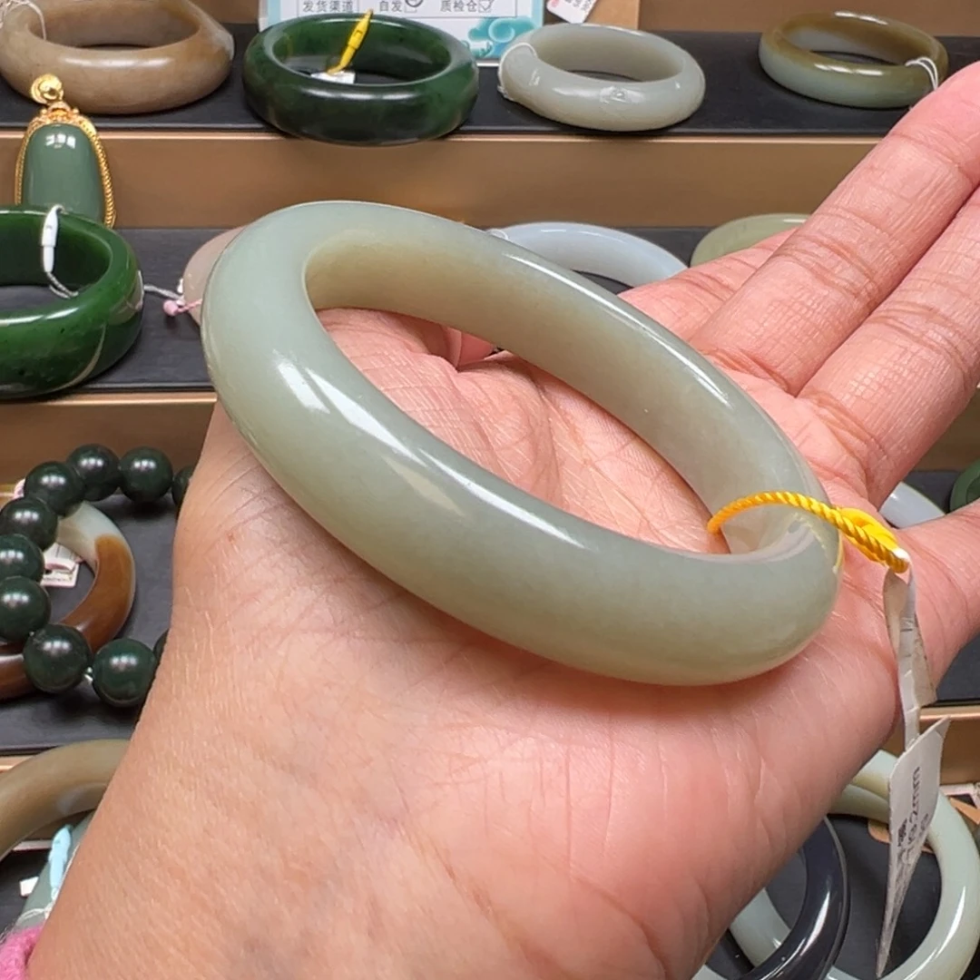 和田玉未镶嵌手镯不退换55-56