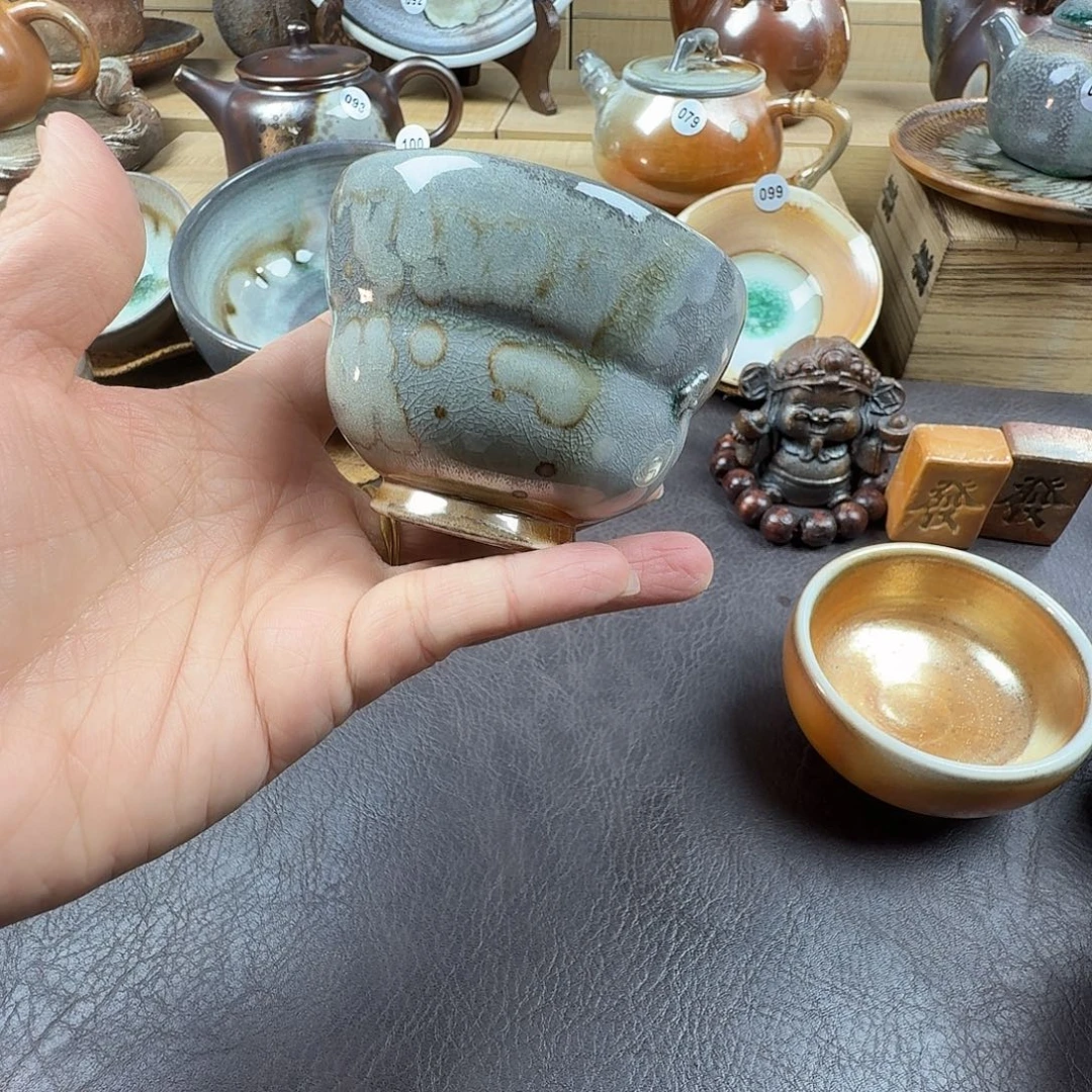 手工手作柴烧主人杯