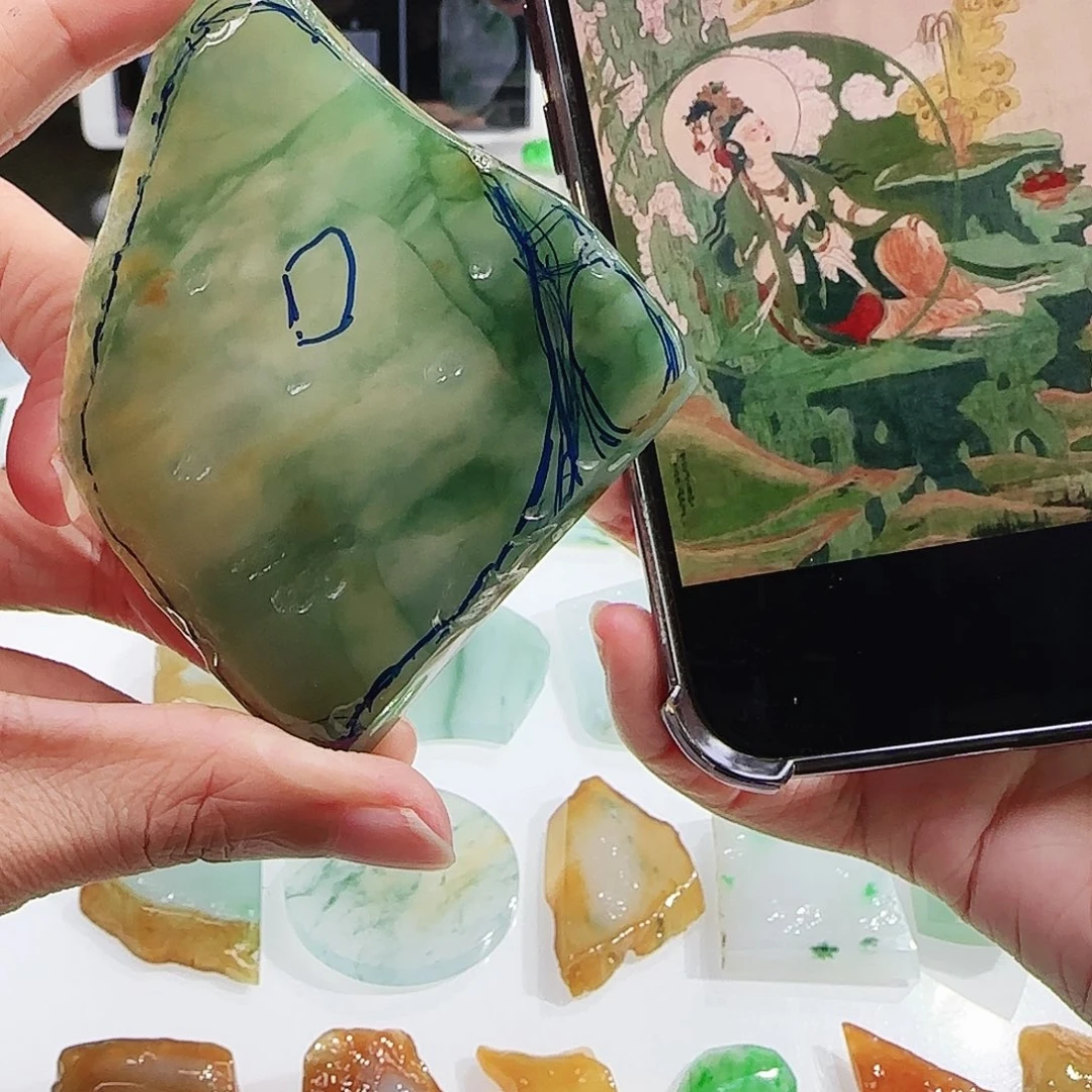 定制翡翠未镶嵌缅甸翡翠挂件