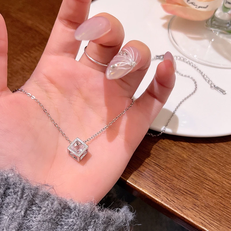 合金项链 【水立方】一克拉灵动项链气质百搭XL16