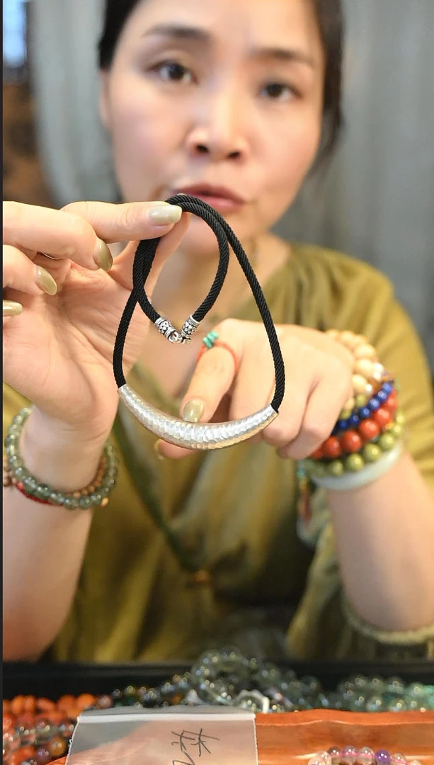 吊坠足银布 手作-足银弯管吊坠项链