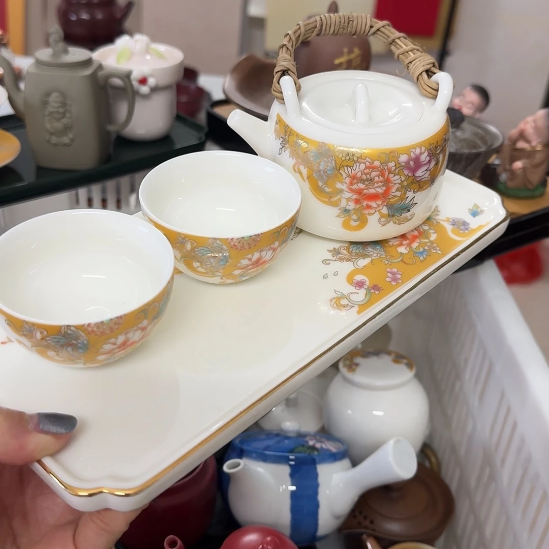 微瑕陶瓷茶具茶壶茶杯