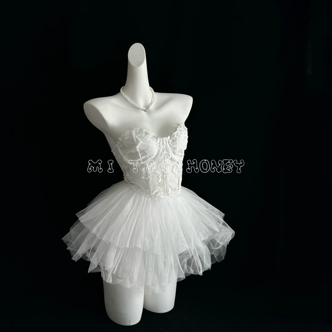 蜜桃Honey［白色辣妹］鱼骨背心胸衣