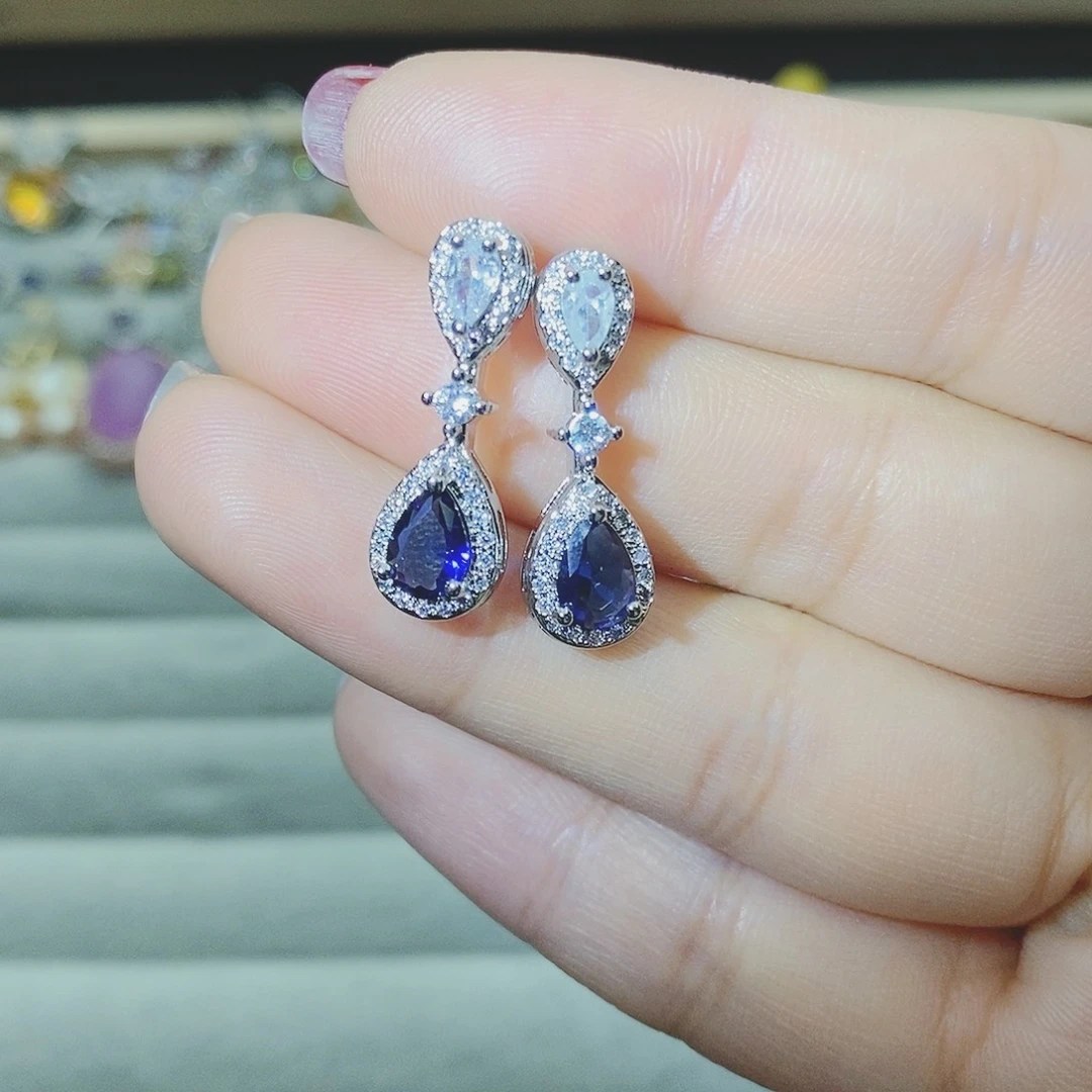 【闪购商品】托帕石耳饰银S925镶嵌