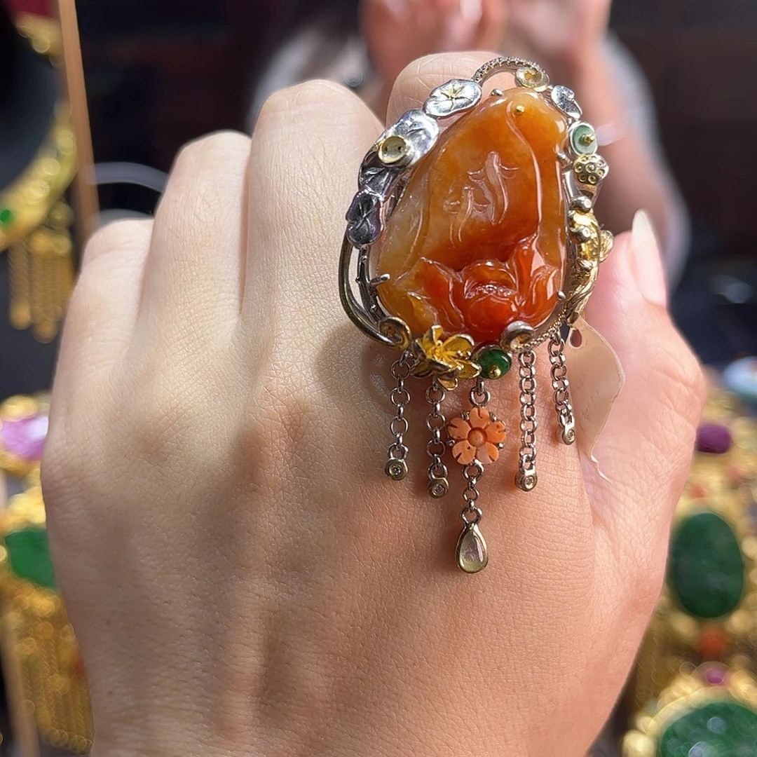 翡翠银S925镶嵌戒指