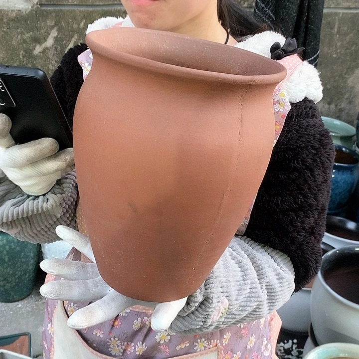 紫砂花盆瑕疵口20高26