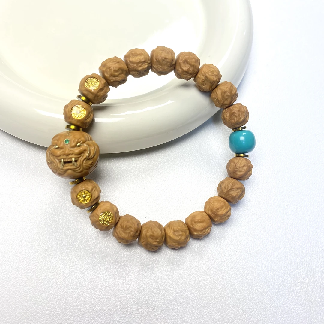 猴头手串雕刻龙蛇手串搭配虎僧原色原生态全品高端精工猴头手串