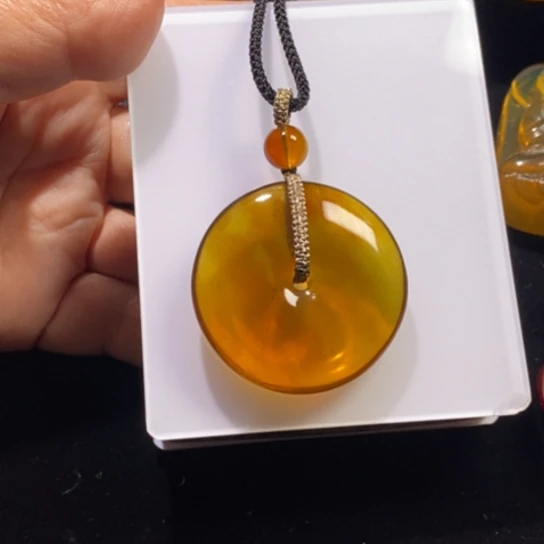 琥珀未镶嵌裸石平安扣