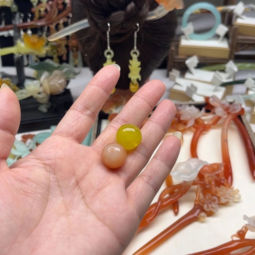 蛇纹石玉发饰合金醉***?