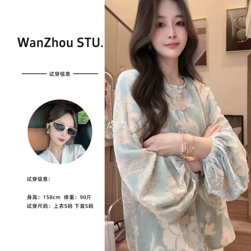 新中式女装国风提花刺绣衬衫88303