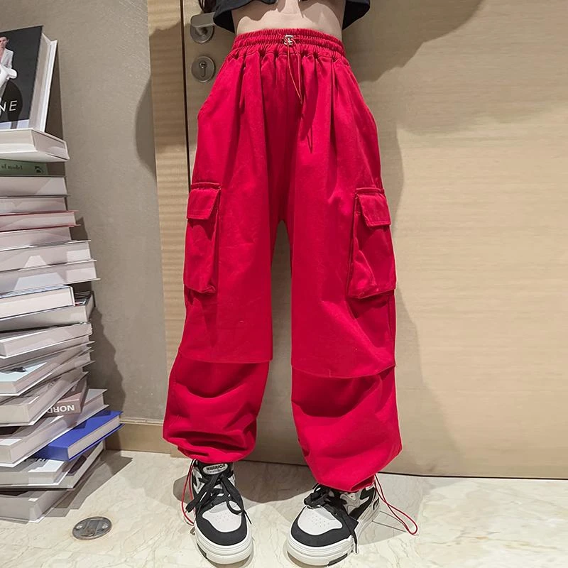 儿童裤子春秋女童秋装工装裤2024新款洋气时髦小女孩直筒裤休闲裤