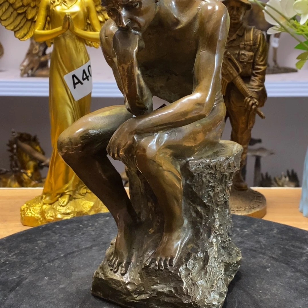 黄铜材质，思想者摆件