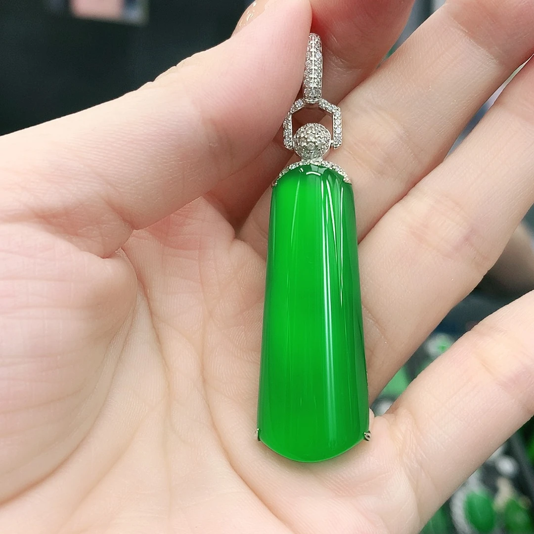 银S925镶嵌吊坠玛瑙/玉髓