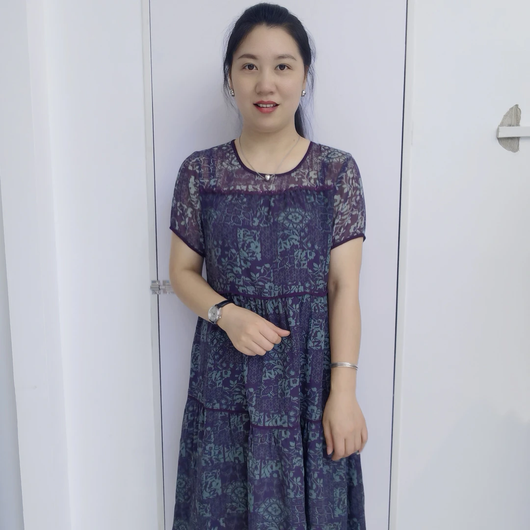 新款时尚洋气休闲花色连衣裙5662