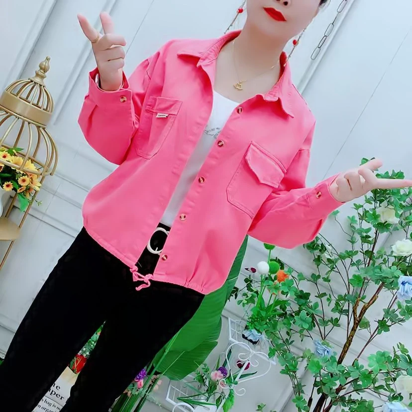 韩版简约下摆抽绳外套衬衫女2025新款夏季时尚宽松减龄百搭上衣女