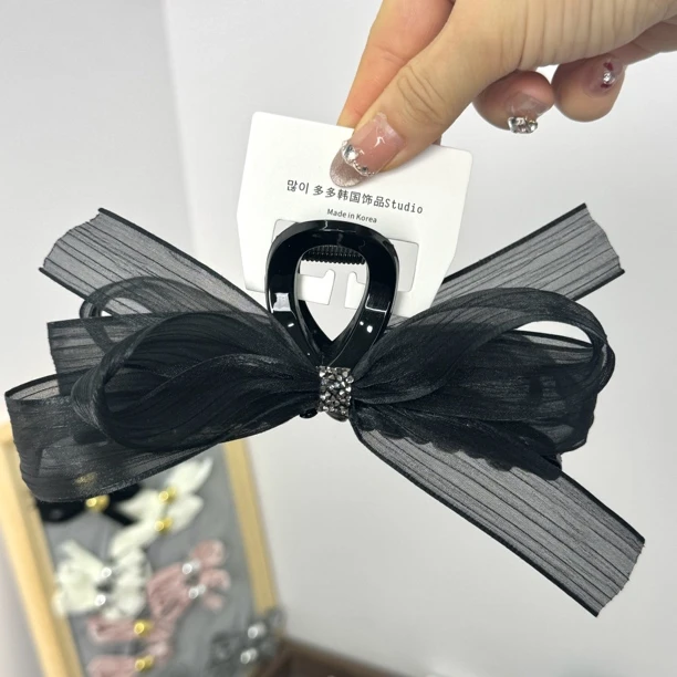 韩系日常通勤百搭蝴蝶结砂糖大容量抓夹