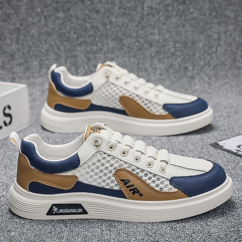 网鞋男鞋2025夏季新款大网孔板鞋时尚百搭防滑网面透气潮牌休闲鞋