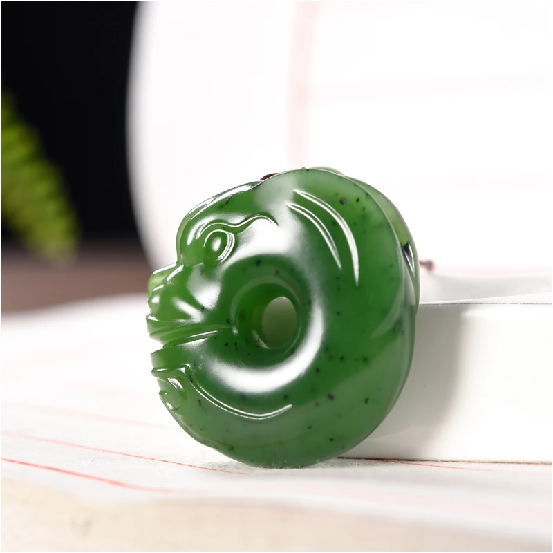 【玉猪龙16g】新疆和田玉碧玉精品男女款挂件吊坠