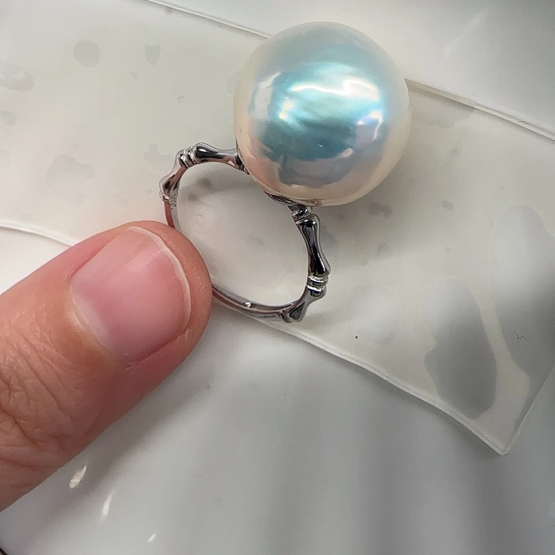 淡水珍珠戒指银S925镶嵌田****