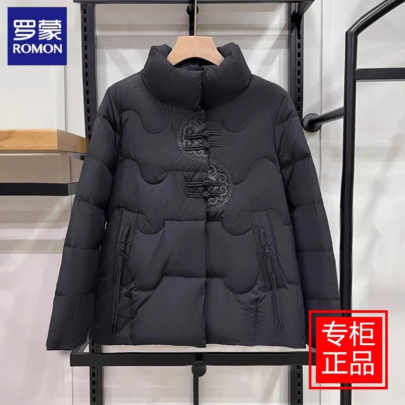 罗蒙新中式国风中年妈妈冬装保暖棉服短款中老年女装加厚棉衣棉袄