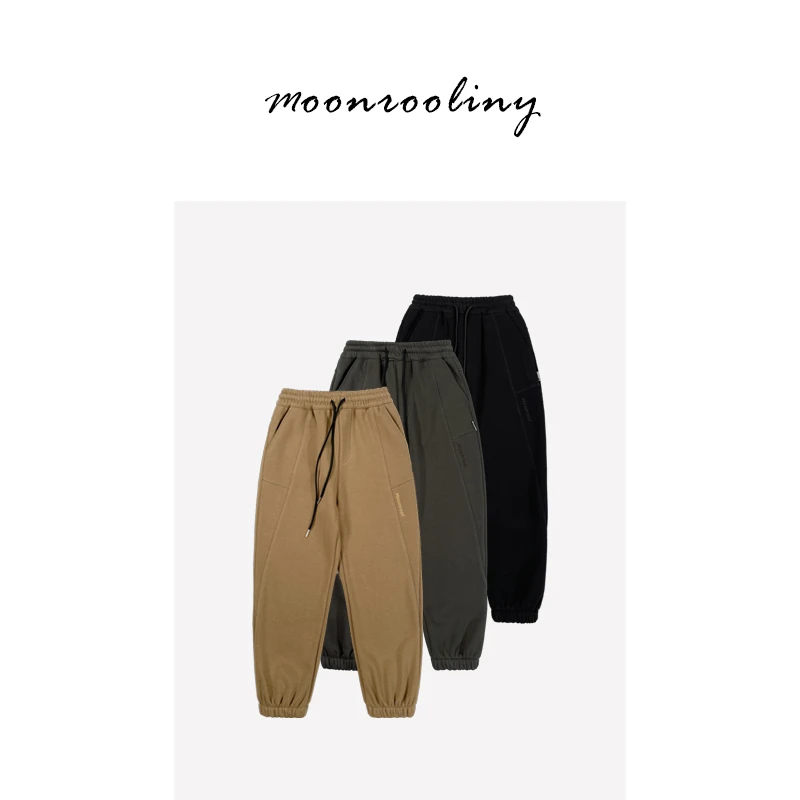 男大童加绒卫裤2024K21冬装青少年学生裤加厚运动裤百搭宽松长裤