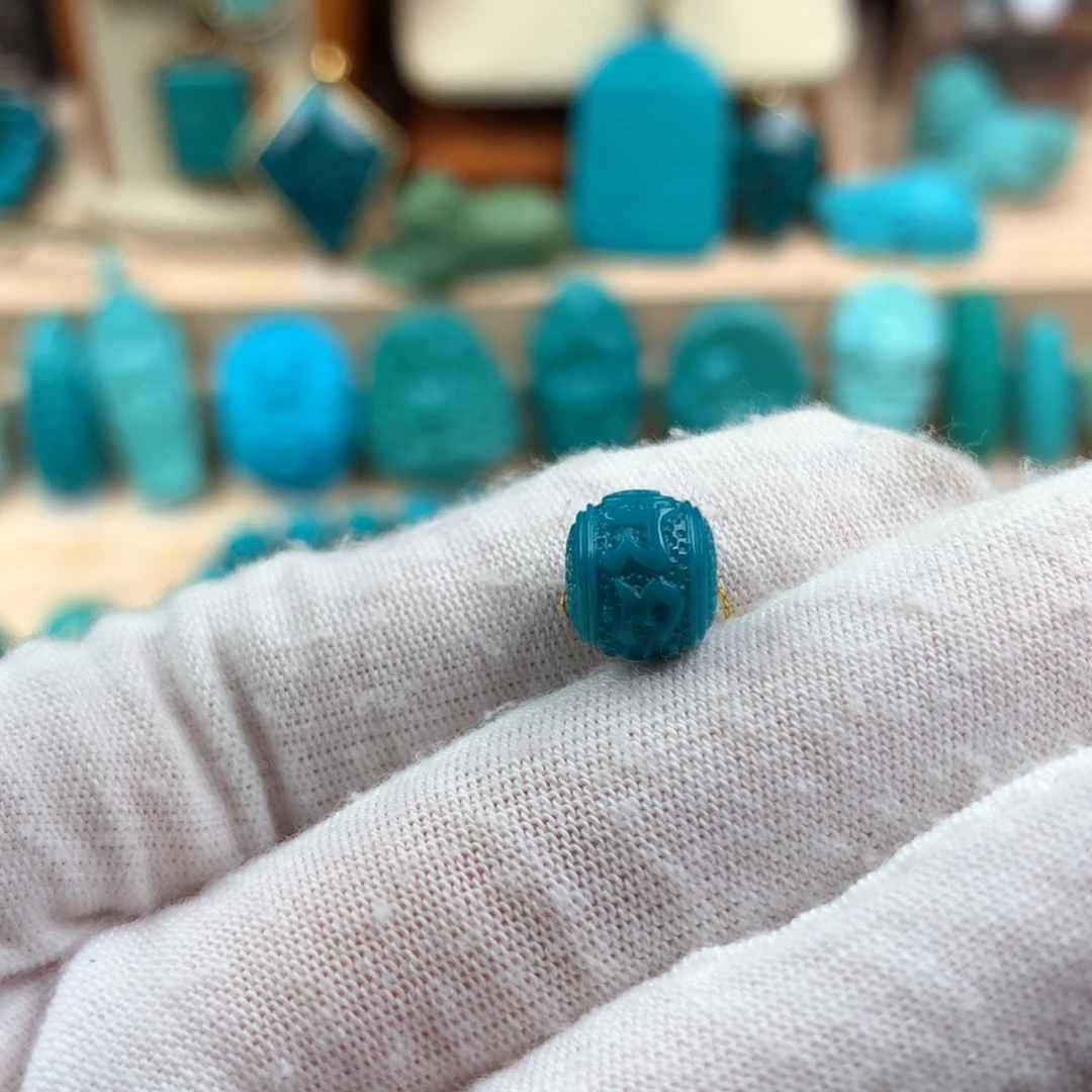 未镶嵌绿松石六字箴言老型卡8.8