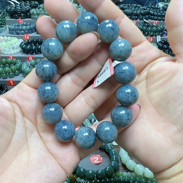 和田玉未镶嵌手链新疆青花卡16