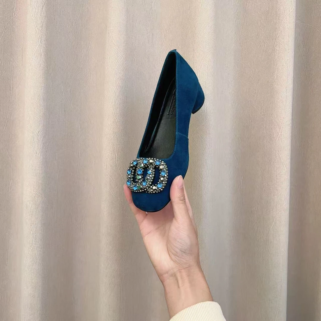 【爆款】女鞋单鞋时尚浅口跟鞋气质百搭春季粗跟圆头中跟低跟