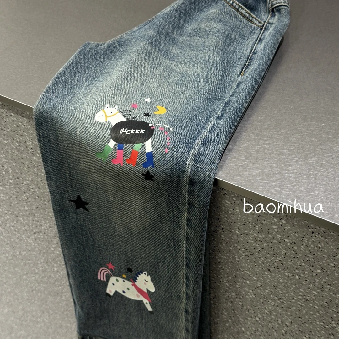 6037儿童独角兽牛仔裤