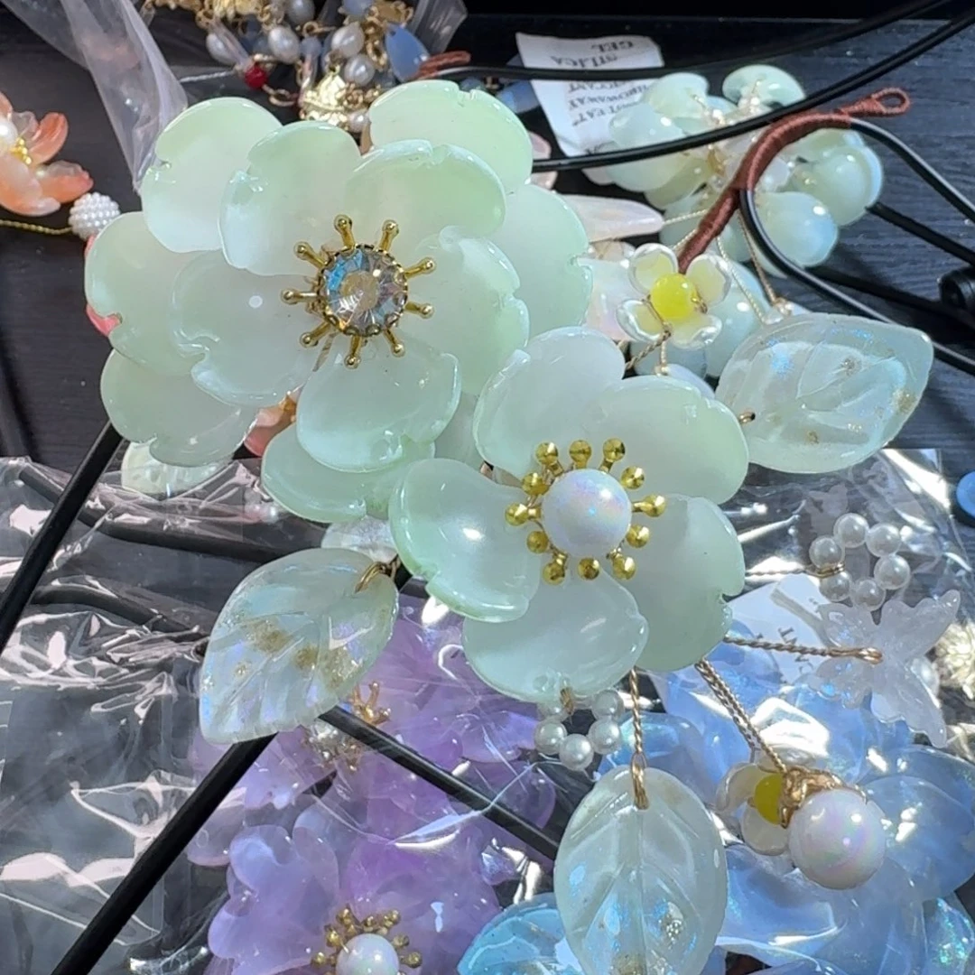铁合金仿水晶古风琉璃发簪……