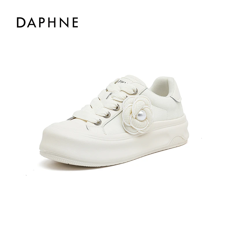 Daphne/达芙妮休闲板鞋厚底2025新款百搭舒适帆布鞋时尚增高女鞋