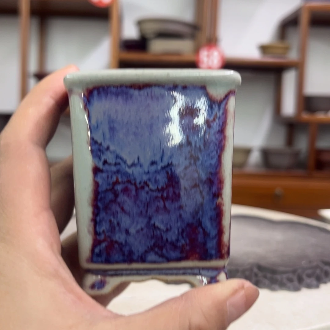 紫砂花盆雷*轩瑕疵7.5-6。。。