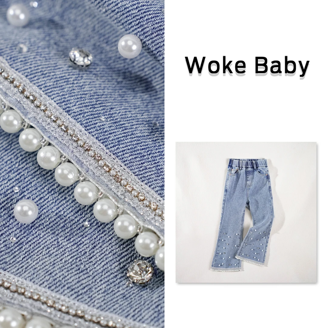 【现货】女童春季裤子新款时尚洋气儿童牛仔裤汉服百搭长裤S5172