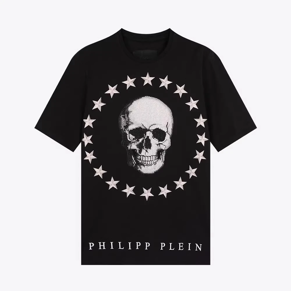 全新未使用PHILIPP PLEIN PP骷髅水钻男士短袖T恤FW16HM34106802