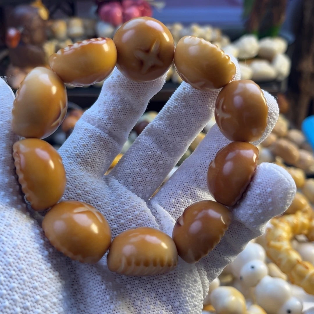 菩提根/象牙果手串-烤色香菇包