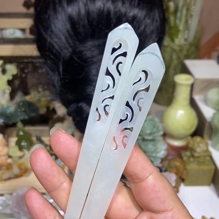 ****妍蛇纹石玉未镶嵌发饰