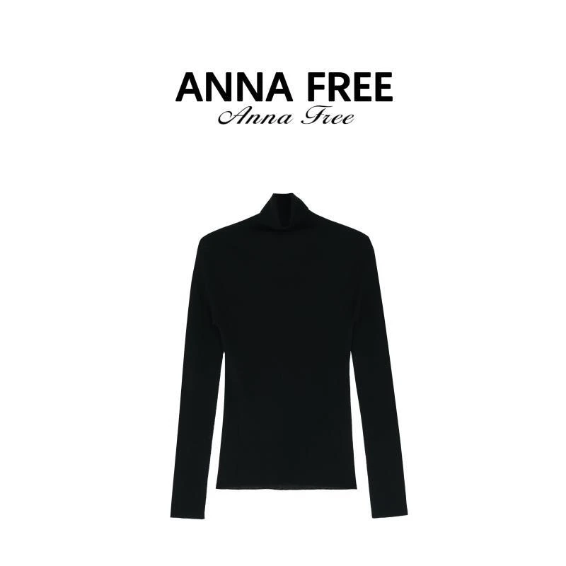 ANNA FREE 18针100%美丽诺羊毛无缝打底衫秋冬百搭经典修身Z8625