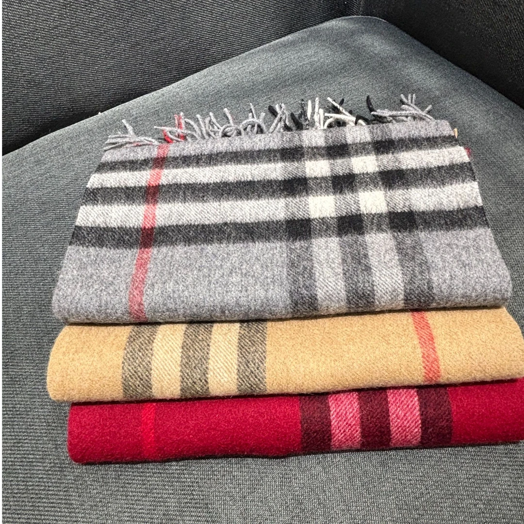 内蒙古新款羊毛围巾经典时尚百搭格子双面情侣