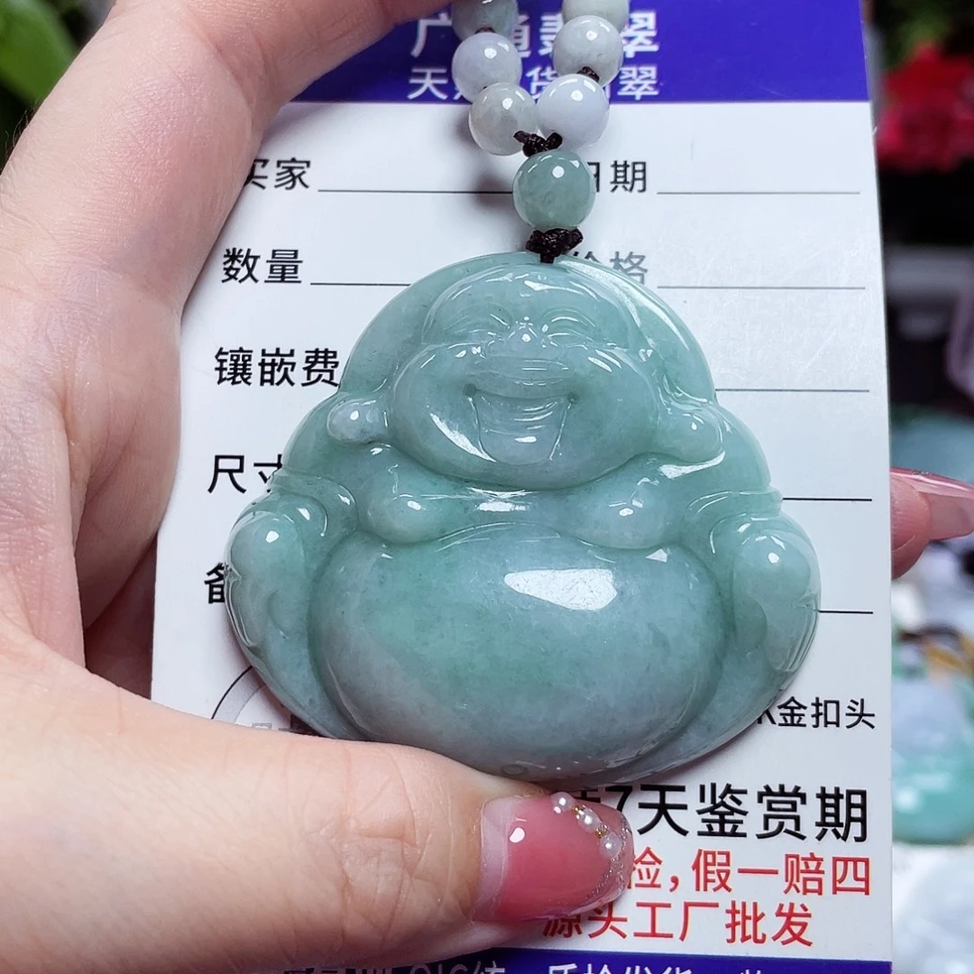 翡翠未镶嵌颈饰佛公05