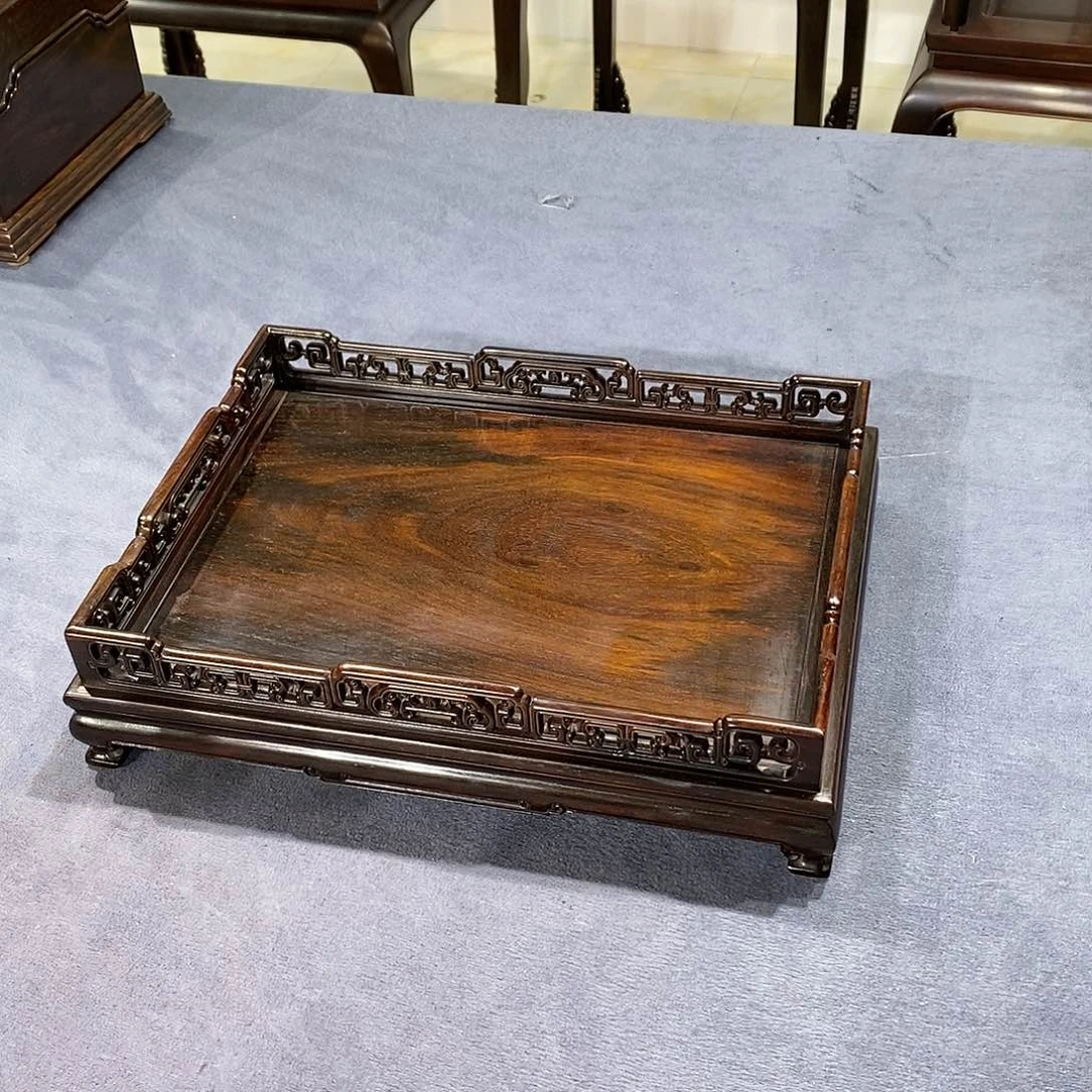 红酸枝木类成套家具茶盘