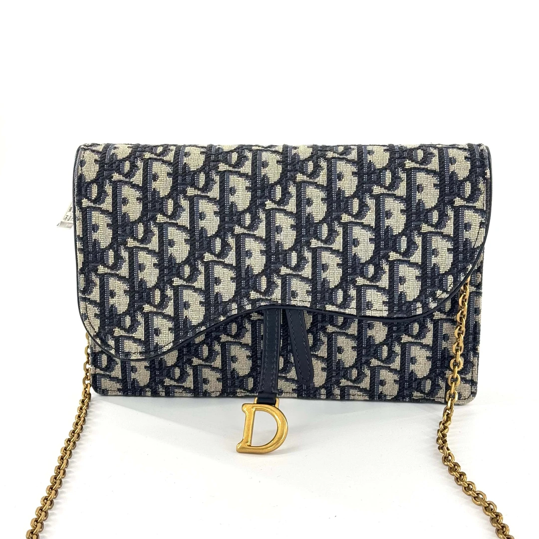 99新 DIOR/迪奥 迪奥老花马鞍woc链条包