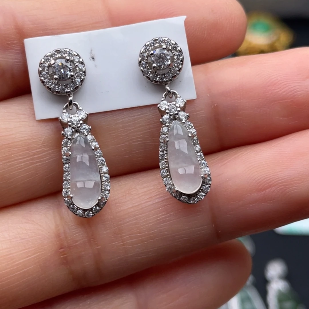 翡翠银S925镶嵌吊坠(不含链)