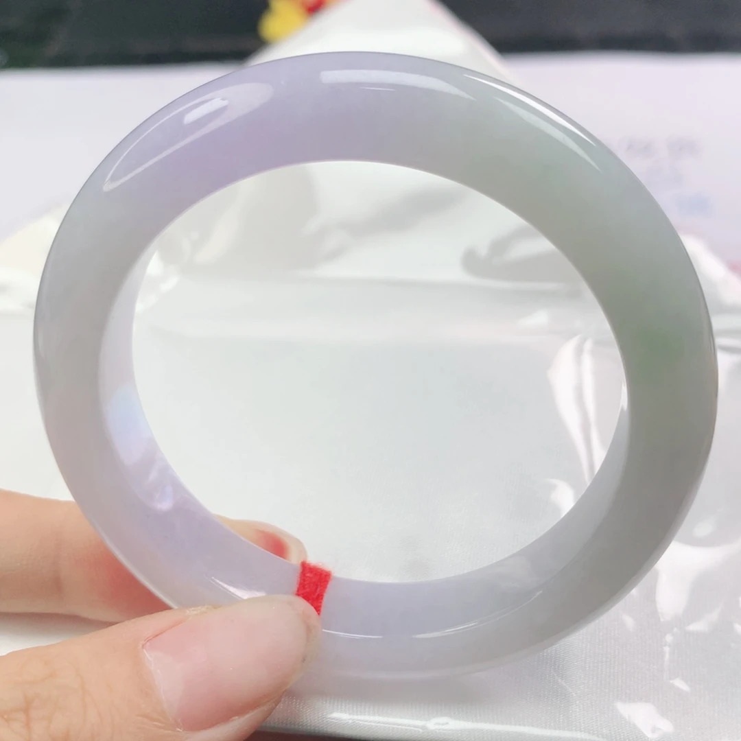 翡翠未镶嵌手镯翡翠54.6春彩正圈