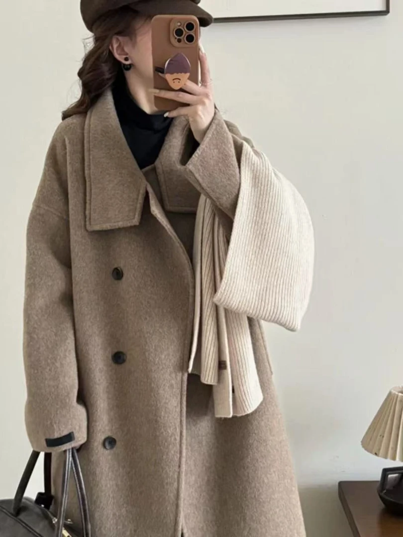 双面呢羊毛大衣2025新款长款秋冬韩版高级感