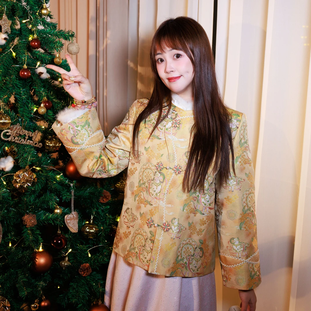 【锦说欢喜】'金桂未羊'陆美英非遗宋锦新中式高定外套85193
