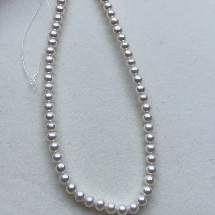 淡水珍珠颈饰银S925镶嵌?***鹿卡6➕极光白炫彩