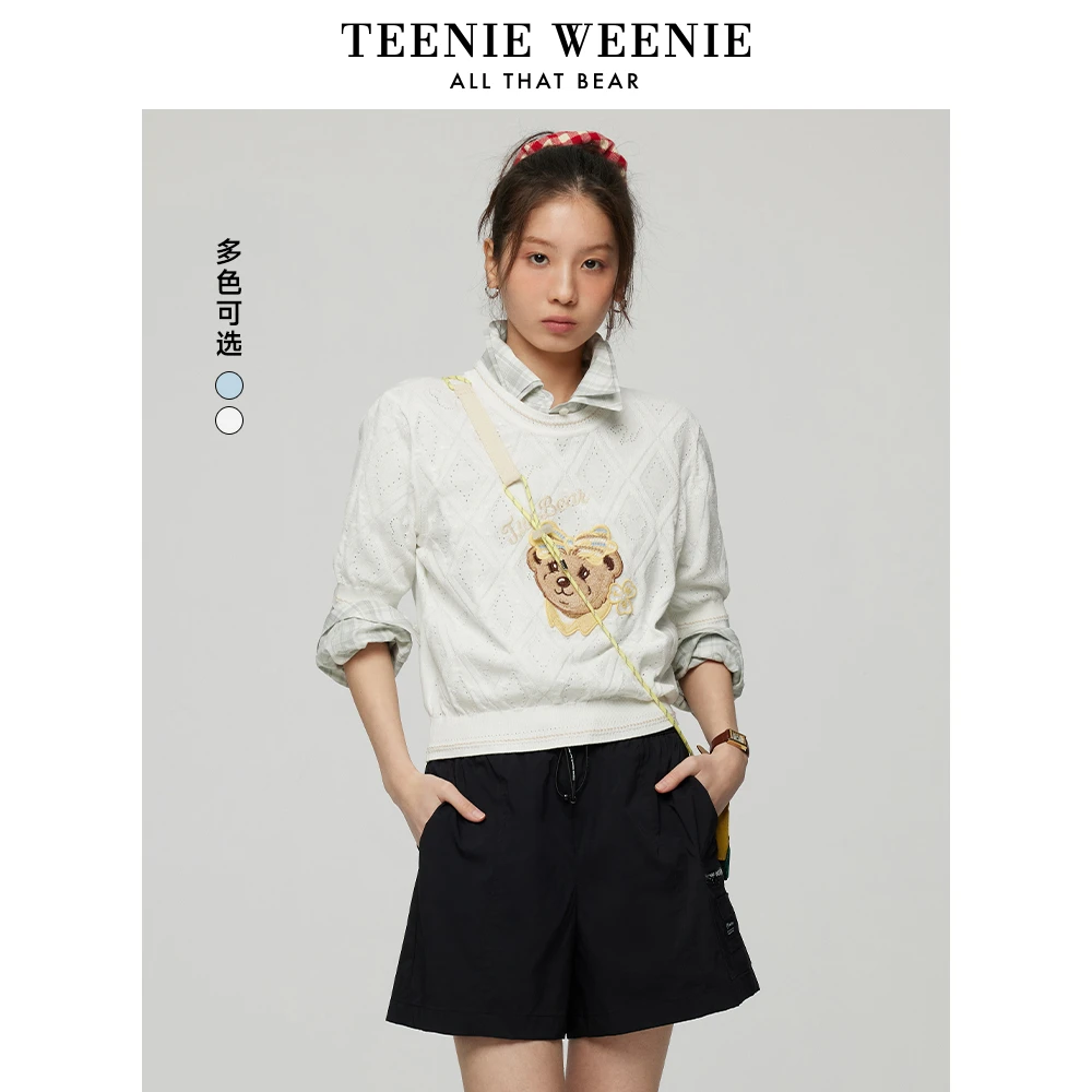 TeenieWeenie小熊毛衣25潮流休闲活力大熊圆领短袖女TTKW252306T
