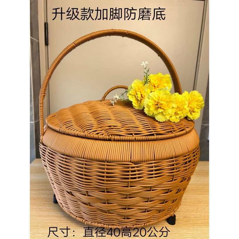 仿藤编购物篮买菜篮子鸡蛋筐大号手提篮野餐篮手工编织水果篮