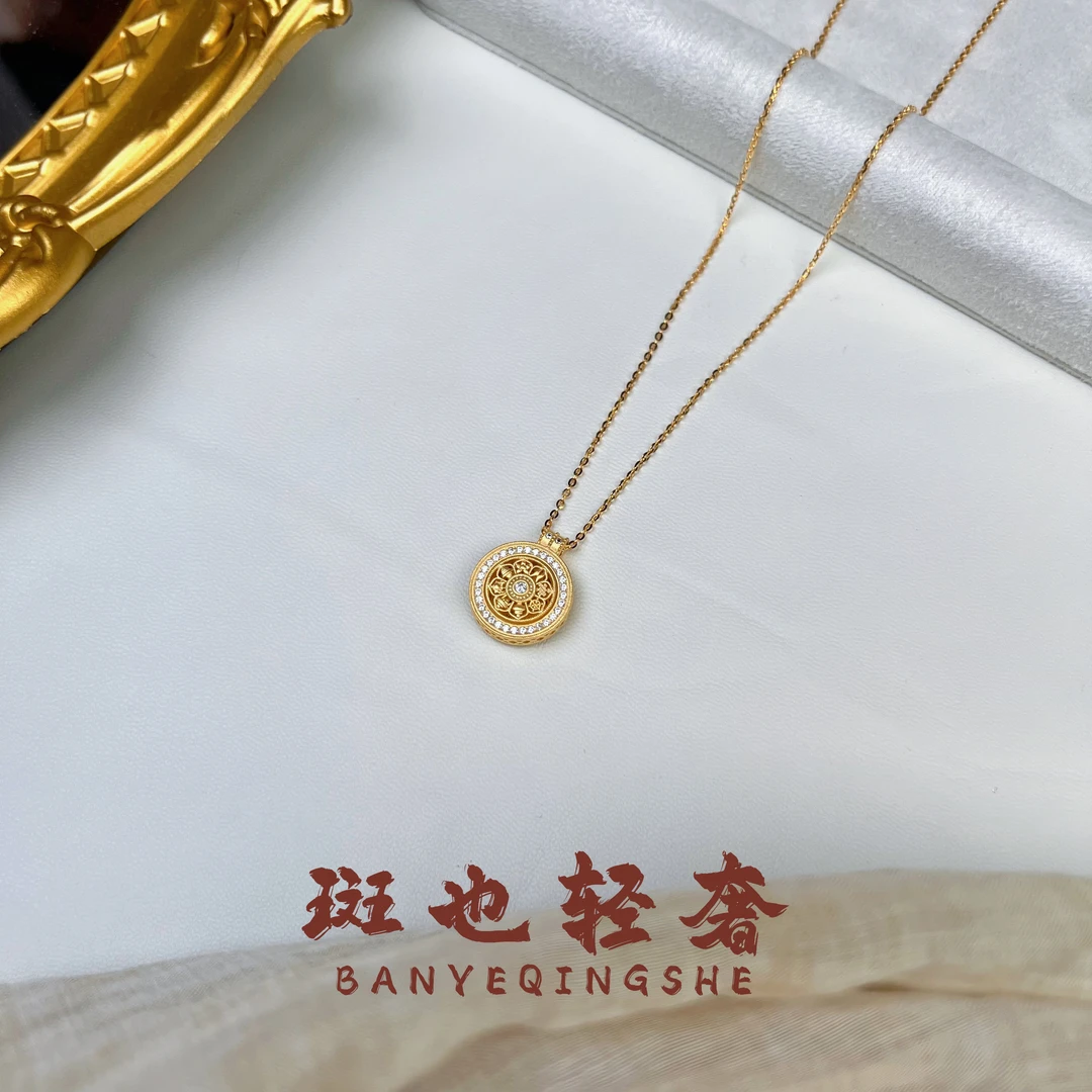 坠链均925银 【斑也正品】八宝罗盘项链 新中式璀璨轻奢 可旋转