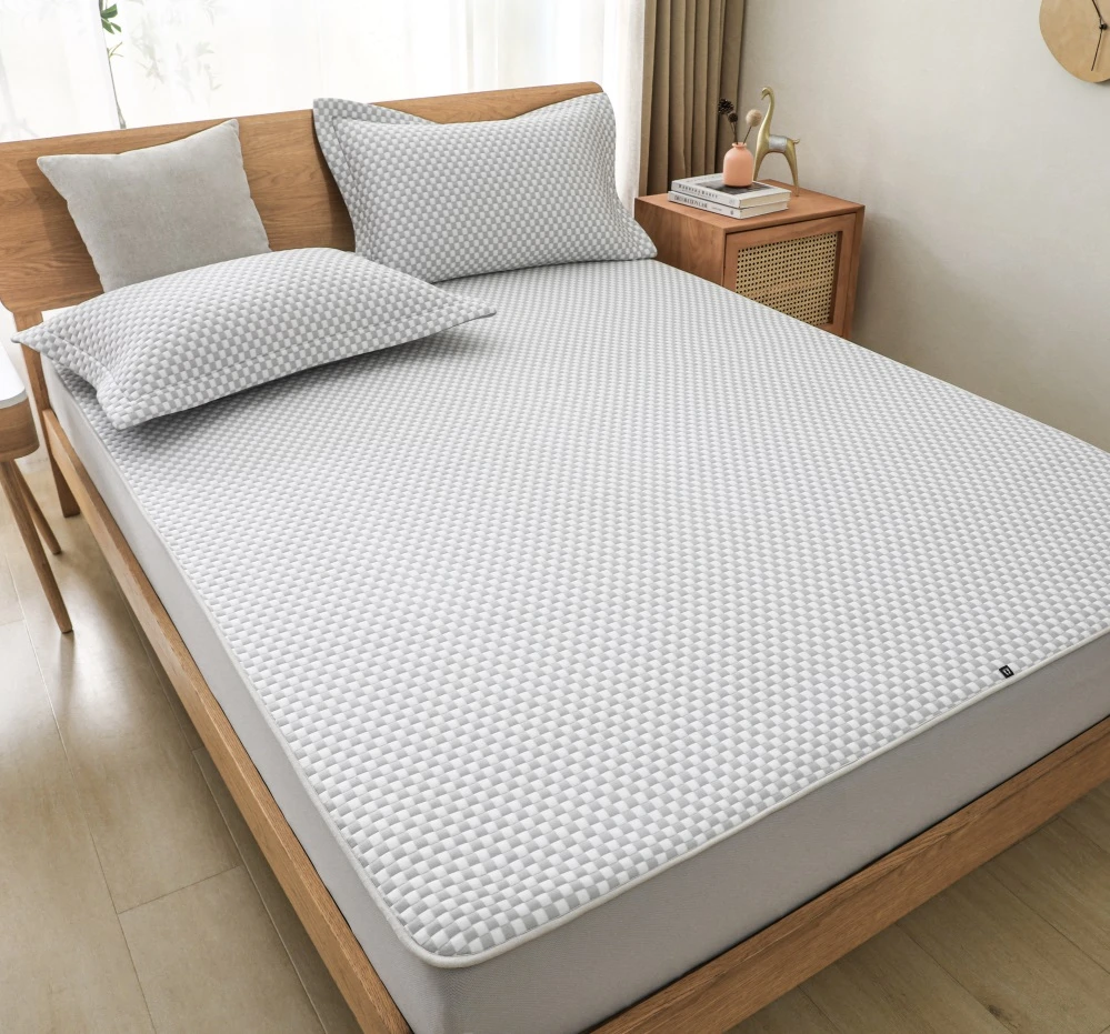 年货节！【岩灰棋盘格】防尘单床笠四季通用床罩保护套透气罩床